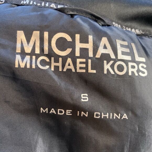 MICHAEL‎ Michael Kors Jacket Small Hooded Lightweight Down Coat Black - Picture 6 of 9